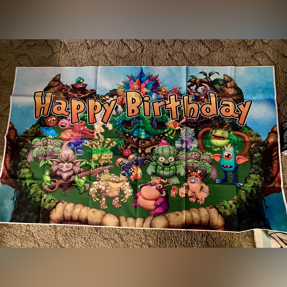 Colorful Monster Birthday Party Banner